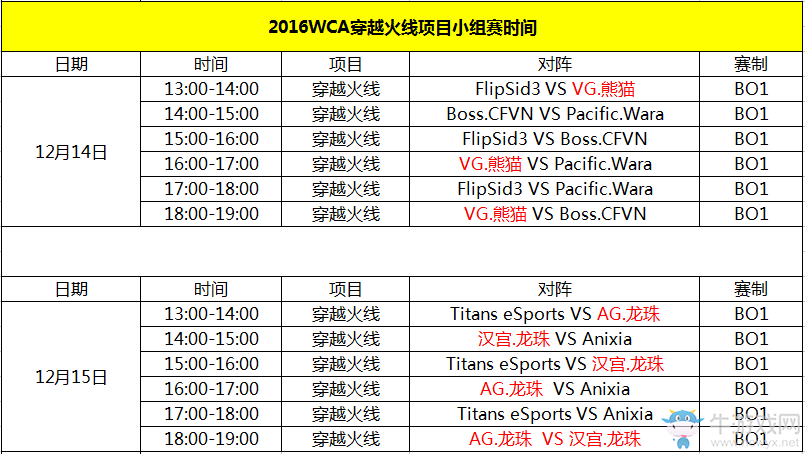 《cf》WCA CF项目赛程揭晓 中国三强强势出击